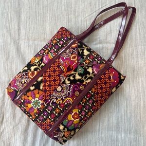 Vera Bradley Tall Tote Suzani & Safari Sunset Medley Shoulder
Bag Purse